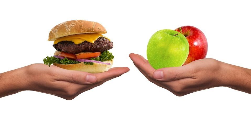 valida tervisliku ja ebatervisliku toidu vahel